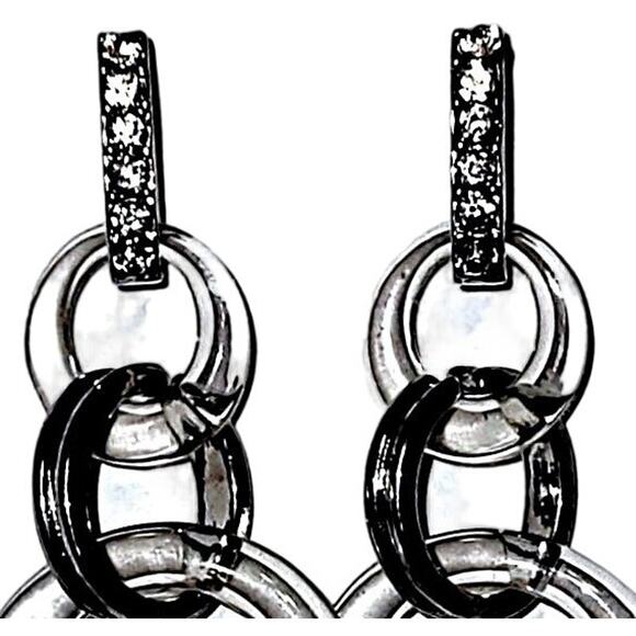 Clearly Clear Double Hoops Earrings - Picture 8 of 11